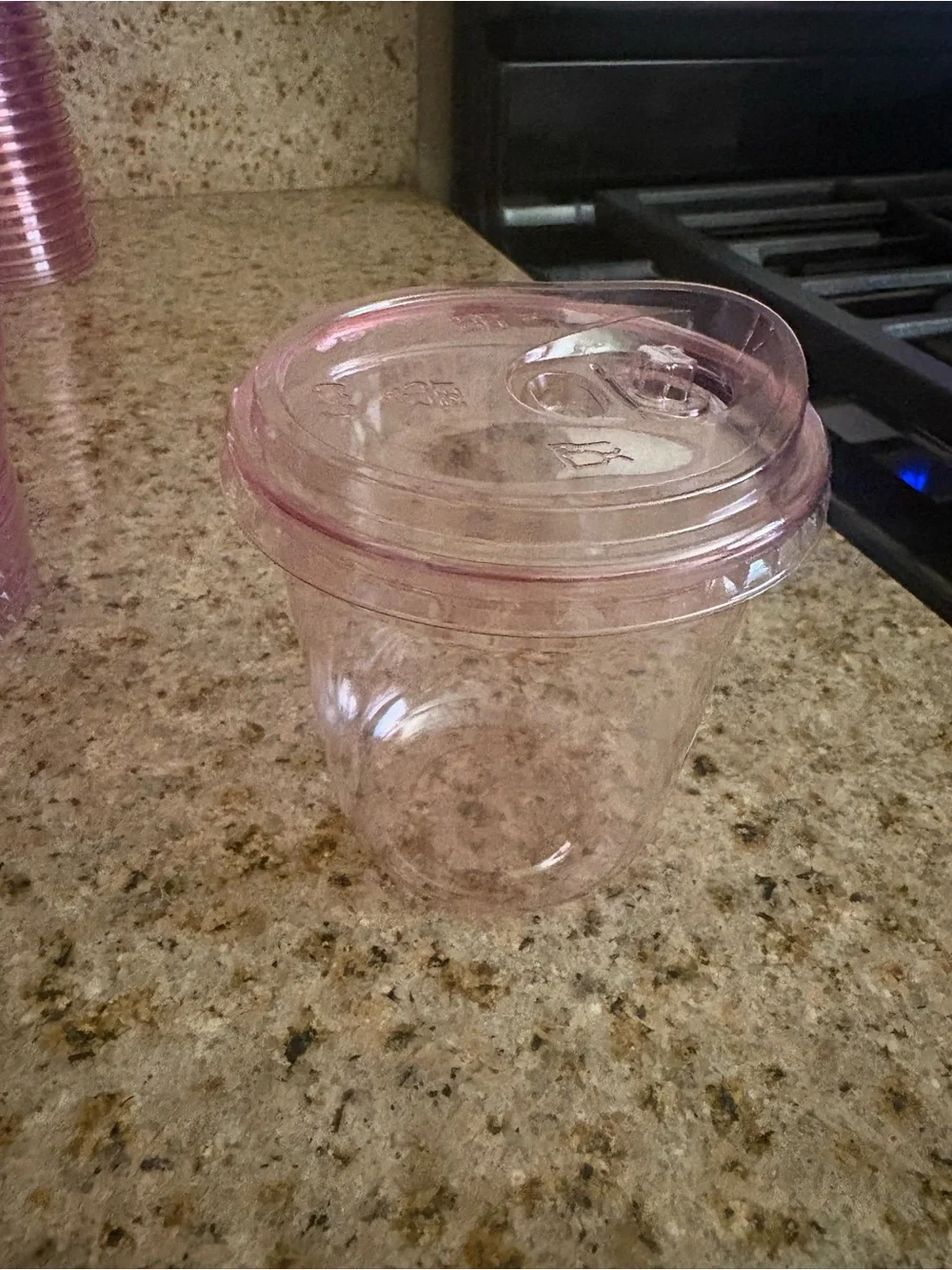 Pink Disposable Plastic Party Cups - Pack of Clear Pink Cups